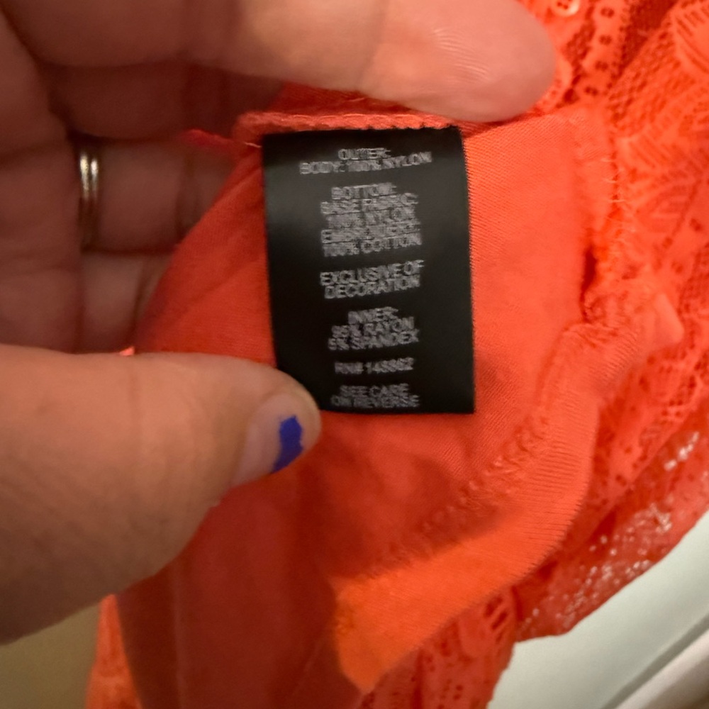 NWT Torrid Maxi Lace Button-Front‎ Dress in orange/pink - Picture 7 of 12